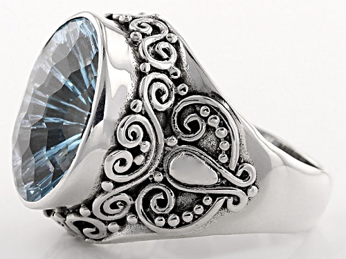 Artisan Gem Collection Of Bali™ 7.50ct Oval Glacier Topaz™ Sterling Silver Solitaire Ring - Size 5