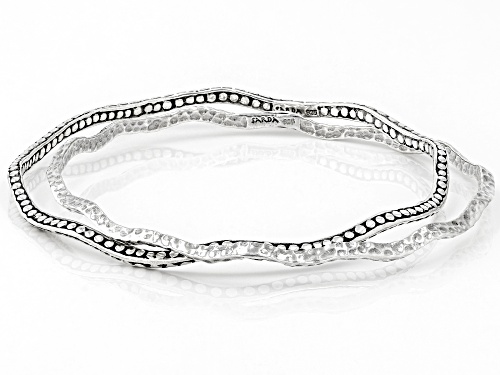 Artisan Collection of Bali™ Sterling Silver Hammered Bangle Bracelets - Size 7.75