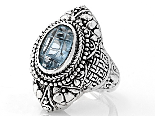 Artisan Collection of Bali™ 3.40ct Oval Sky Blue Topaz Silver Ring - Size 6