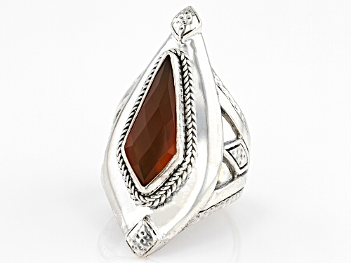 Artisan Collection of Bali™ 20x8mm Carnelian Sterling Silver Ring - Size 6