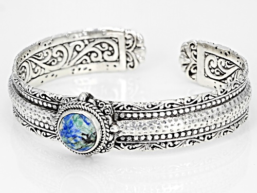 Artisan Collection of Bali™ 10mm Bali Blue™ Barite Silver Cuff Bracelet - Size 6.75
