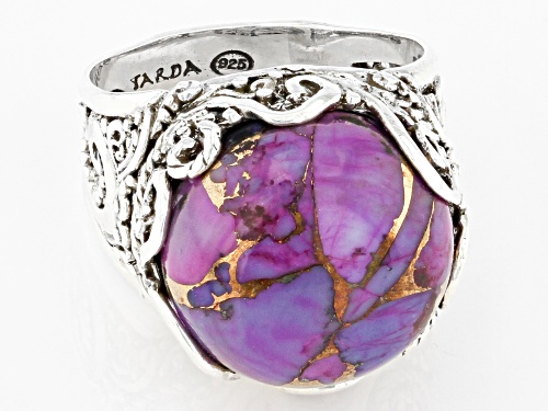 Artisan Collection of Bali™ 15mm Purple Mohave Turquoise Silver Ring - Size 7