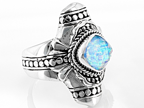 Artisan Collection of Bali™ Lab Created Cornflower Blue Opal Silver Ring - Size 7
