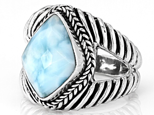 Artisan Collection of Bali™ 14x0mm Larimar Sterling Silver Ring - Size 7
