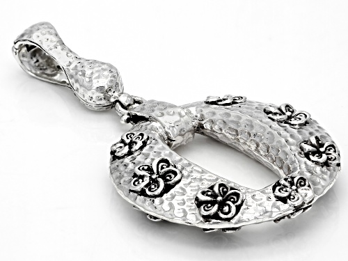 Artisan Collection of Bali™ Silver Frangipani Hammered Enhancer Pendant