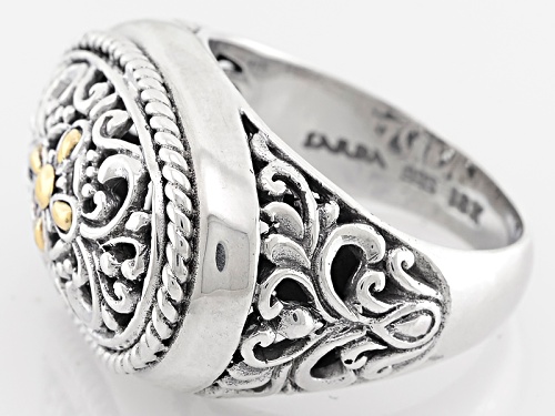 Artisan Gem Collection Of Bali™ Silver And 18k Gold Over Silver Accent Two-Tone Filigree Ring - Size 7