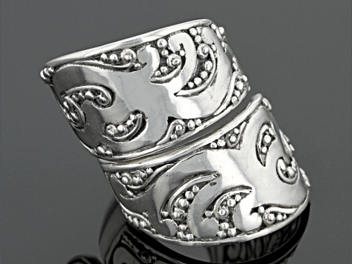Artisan Gem Collection Of Bali™ Sterling Silver Filigree Wave Bypass Ring - Size 12