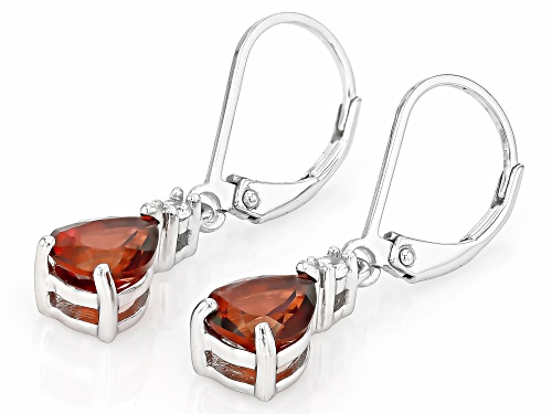 1.60ctw Red Labradorite with 0.10ctw White Zircon Rhodium Over Sterling Silver Earrings