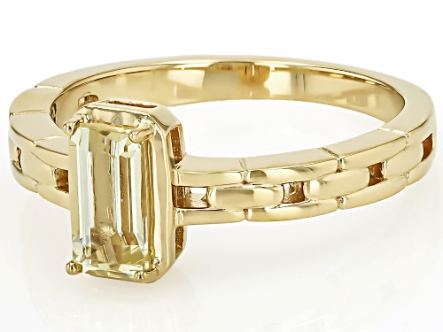 0.51ctw Rectangular Octagonal Canary Yellow Apatite 18k Gold Over Sterling Silver Solitaire Ring - Size 10