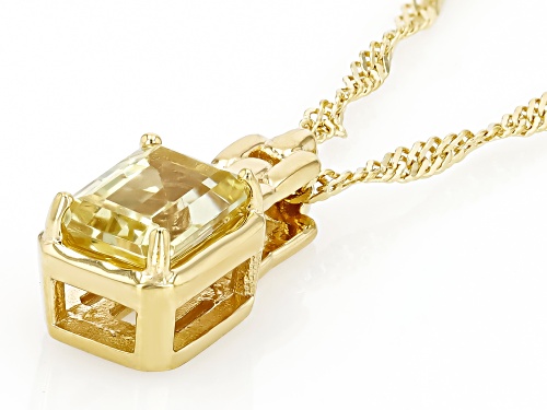 0.98ct Rectangular Octagonal Canary Apatite 18k Yellow Gold Over Sterling Silver Pendant With Chain