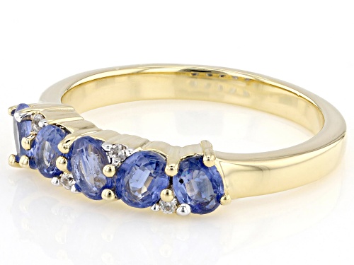 1.06ctw Blue Kyanite With 0.03ctw White Zircon 18k Yellow Gold Over Sterling Silver Ring - Size 6