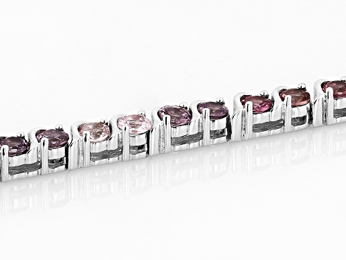 4.97ctw Round Multi Color Spinel Rhodium Over Sterling Silver Tennis Bracelet - Size 8