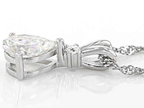 1.95ct Strontium Titanate and .10ct White Zircon Rhodium Over Silver Pendant and Singapore Chain