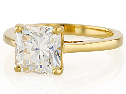 3.20ct Square Octagonal Snowflake Strontium Titanate 18k Yellow Gold Over Sterling Silver Ring - Size 10