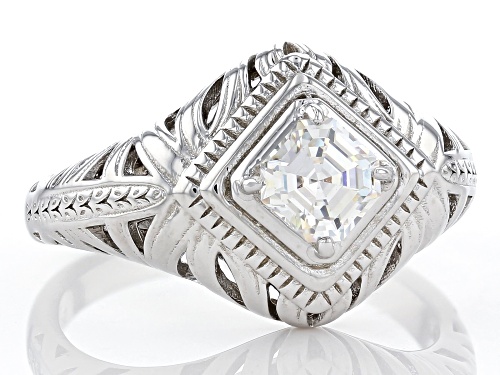 .70ct Asscher Cut Strontium Titanate Rhodium Over Silver Ring - Size 6