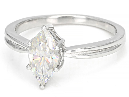 1.25ct Marquise Strontium Titanate Rhodium Over Silver Solitaire Ring - Size 9