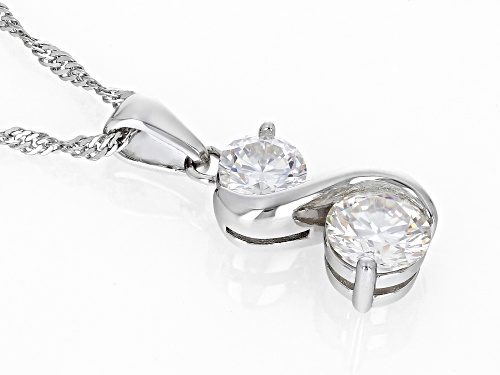 2.15ctw Strontium Titanate Rhodium Over Silver Pendant & 18 Inch Singapore Chain