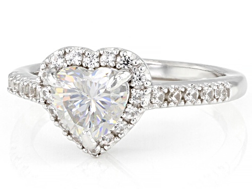 1.40ct Strontium Titanate & .35ctw White Zircon Rhodium Over Silver Ring - Size 9