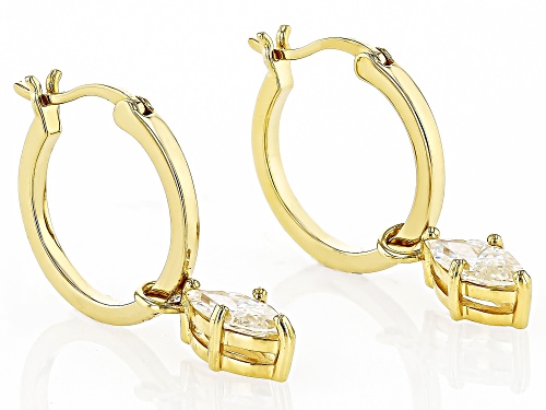 1.60ctw Marquise Strontium Titanate 18K Yellow Gold Over Silver Earrings