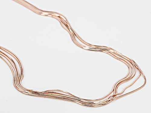 18k Rose Gold Over Sterling Silver .5mm Snake Link 18 Inch Plus 2 Inch Extender Chain Necklace - Size 18