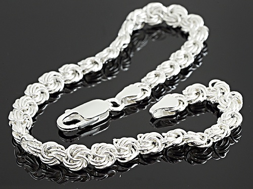 Sterling Silver Rosetta Link 8 Inch Bracelet - Size 8