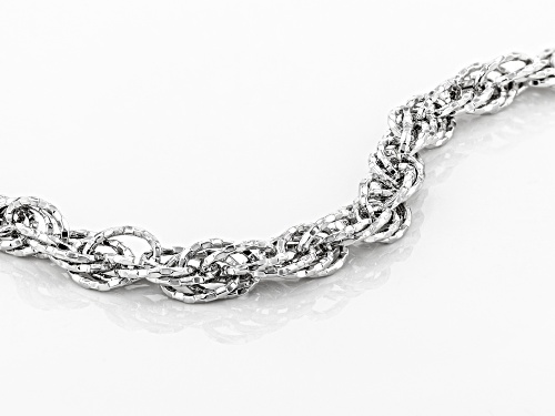 Sterling Silver Bold Diamond Cut Singapore Chain Bracelet 8 Inch - Size 8