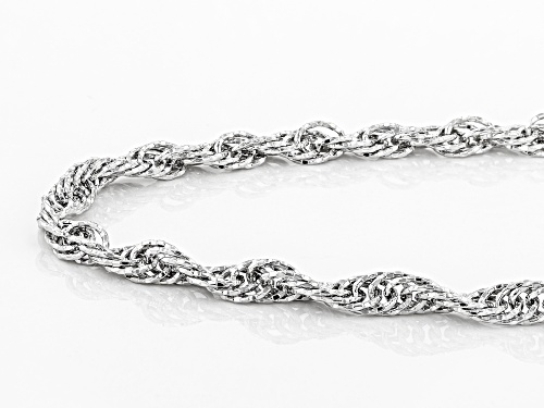 Sterling Silver Bold Diamond Cut Singapore Chain Necklace 18 Inch - Size 18