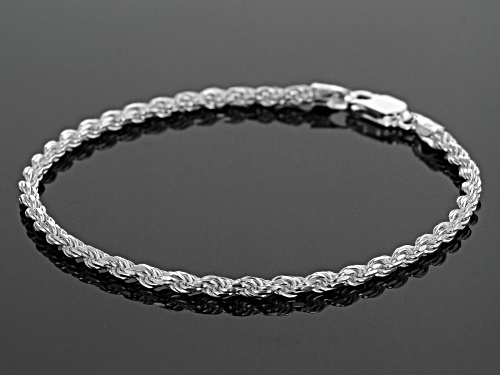 Sterling Silver 2.5MM Rope Bracelet 7.5 Inch - Size 7.5