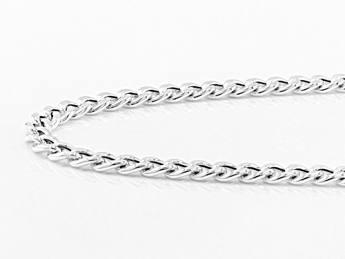 Sterling Silver 4.4MM Polished Curb Link Chain Necklace 18 Inch - Size 18