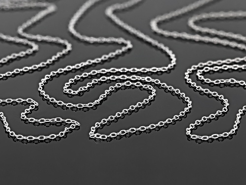Sterling Silver .7MM Cable Link Chain Necklace Set 16 Inch, 18 Inch, & 20 Inch