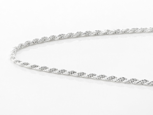 Sterling Silver 2.5MM Diamond Cut Rope Chain Necklace - Size 20
