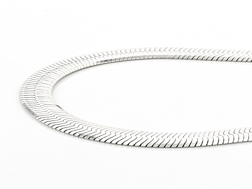 Sterling Silver 7mm Herringbone Chain Necklace - Size 20