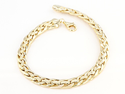Designer Curb Link 18K Yellow Gold Over Sterling Silver Bracelet 8 Inch - Size 8