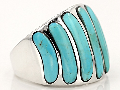 Southwest Style By Jtv™ Fancy Kingman Turquoise Inlay Sterling Silver Ring - Size 6