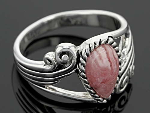 Southwest Style By Jtv™ 10x5mm Pear Shape Cabochon Rhodochrosite Sterling Silver Solitaire Ring - Size 12