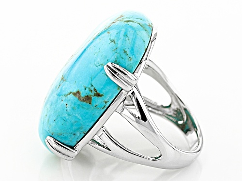 Southwest Style By Jtv™ 30x22mm Rectangular Cushion Turquoise Sterling Silver Solitaire Ring - Size 5