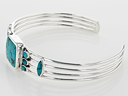 Southwest Style By Jtv™ Mixed Shapes Turquoise Sterling Silver Cuff Bracelet - Size 8