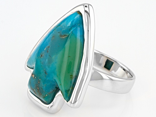 Southwest Style By Jtv™ Fancy Shape Turquoise Arrowhead Sterling Silver Solitaire Ring - Size 6