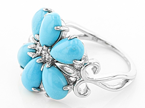 Southwest Style By Jtv™ 7x5mm Pear Shape Sleeping Beauty Turquoise Sterling Silver Ring - Size 11