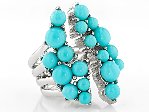 Southwest Style By Jtv™ 3mm, 4mm And 5mm Round Cabochon Blue Turquoise Sterling Silver Ring - Size 7
