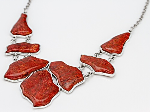 Southwest Style by JTV™ free-form red coral sterling silver necklace - Size 18