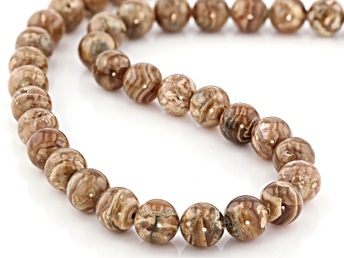 Southwest Style by JTV™ round caramel rhodochrosite rhodium over sterling silver necklace strand - Size 20