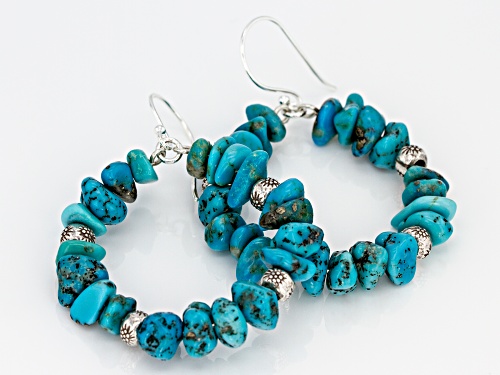 Southwest Style By JTV™ Free-Form Tumbled Turquoise Chip Sterling Silver Bead Earrings