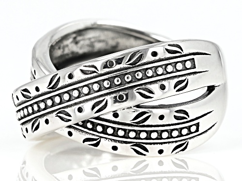 Southwest Style By JTV™ Rhodium Over Sterling Silver Crossover Band Ring - Size 7