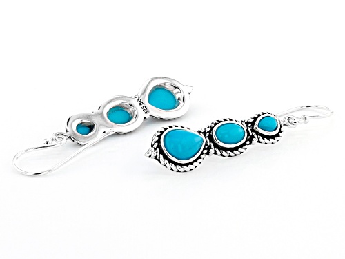 Southwest Style Of JTV™ Mix Shape Turquoise Rhodium Over Sterling Silver Earrings