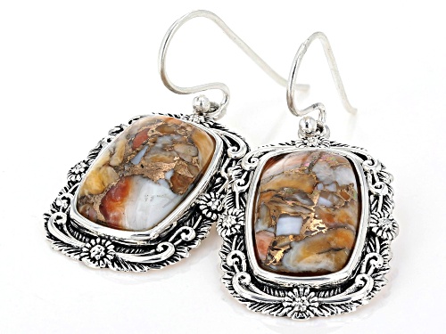 Southwest Style By JTV™ 16X10mm Spiny Oyster Shell Rhodium Over Silver Dangle Earrings