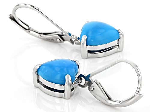Southwest Style By JTV™ 8mm Heart Shape Sleeping Beauty Turquoise Rhodium Over Silver Earrings