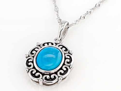 Southwest Style By JTV™ 10X8mm Sleeping Beauty Turquoise Rhodium Silver ...
