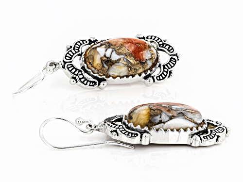 Southwest Style By JTV™ 18X9MM Spiny Oyster Shell Rhodium Over Sterling Silver Earrings