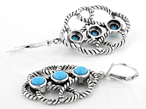 Southwest Style By JTV™ Sleeping Beauty Turquoise Rhodium Over Sterling Silver Earrings